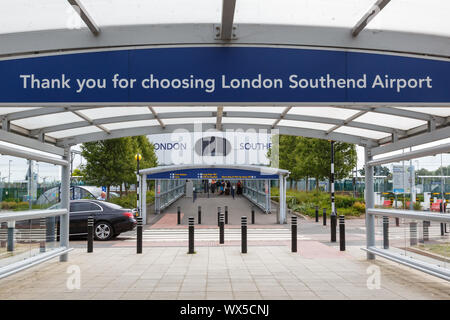 Southend, Royaume-Uni - 7 juillet 2019 : Terminal de l''aéroport de Southend (SEN) au Royaume-Uni. Banque D'Images