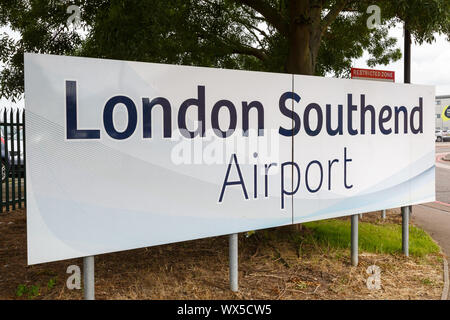 Southend, Royaume-Uni - 7 juillet 2019 : Inscrivez-vous à l'aéroport de Londres Southend (SEN) au Royaume-Uni. Banque D'Images