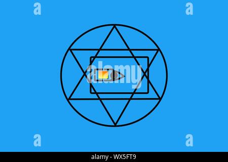 Œil qui voit tout dans la carte SIM Banque D'Images