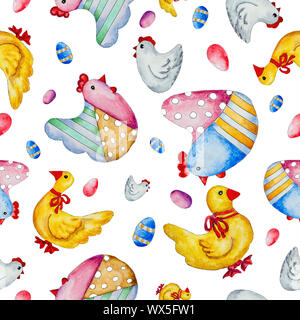 Joyeuses pâques aquarelle dessiné à la main. Banque D'Images