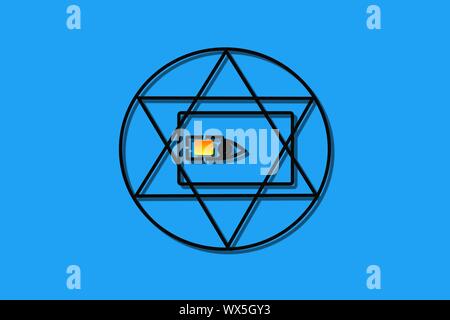 Carte SIM All Seeing Eye en cercle de l'éternité Banque D'Images