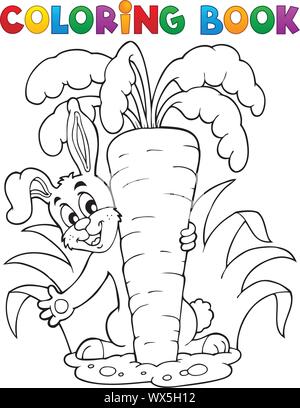 Thème 1 lapin à colorier Illustration de Vecteur