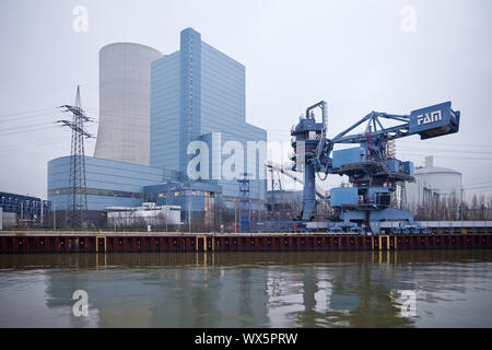 Centrale à charbon à Datteln le canal Dortmund-Ems, l'élimination progressive du charbon en 2018, l'Allemagne, Datteln Banque D'Images