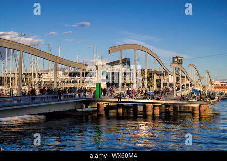 Barcelone, Rambla de Mar Banque D'Images