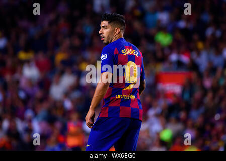 Barcelone - SEP 14 : Luis Suarez joue au match de la Liga entre le FC Barcelone et Valence CF au Camp Nou le 14 septembre 2019 à Barce Banque D'Images