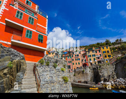 Riomaggiore dans Cinque Terre - Italie Banque D'Images