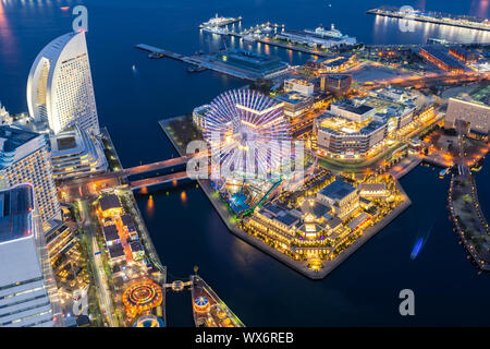 Vue aérienne de la ville de Yokohama Banque D'Images