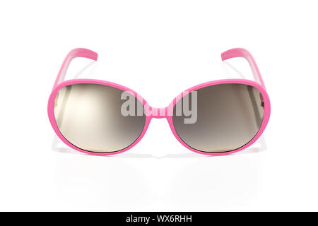 Lunettes de soleil womens rose isolé sur fond blanc Banque D'Images