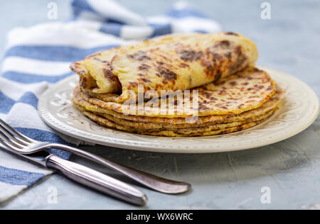 De délicieuses galettes de pommes de terre lefse norvégien. Banque D'Images