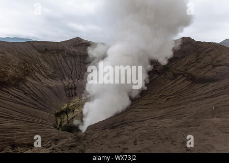 Randonnée volcan Bromo - île de Java Indonésie Banque D'Images