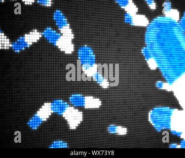 Pixelated comprimés bleus sur fond noir Banque D'Images