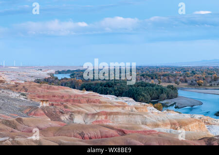 Xinjiang de plage multicolores dans nightfall Banque D'Images