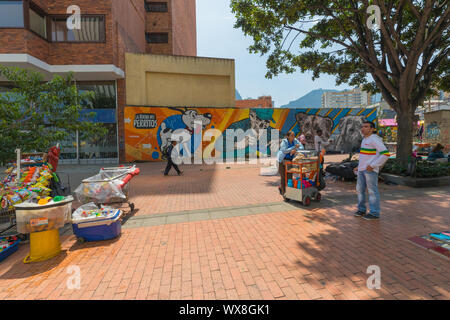 Bogota Santa Fe snack-vendeurs dans la rue Banque D'Images