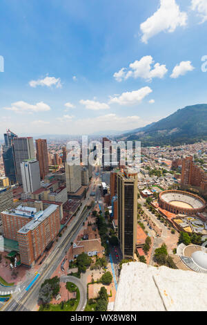 Le district de Santa Fe de Bogota vue aérienne Banque D'Images