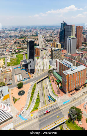 Bogota Vue aérienne de l'avenue El Dorado Banque D'Images