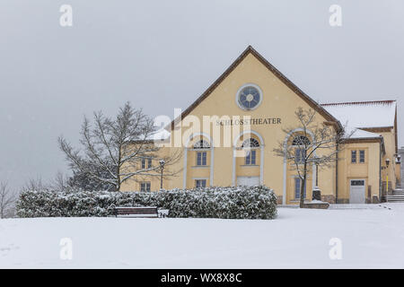 Ballenstedt Harz Château et théâtre en hiver Banque D'Images