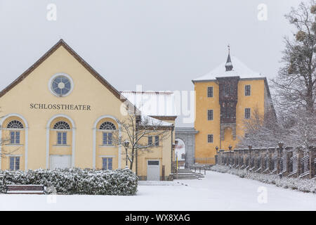 Ballenstedt Harz Château et théâtre en hiver Banque D'Images