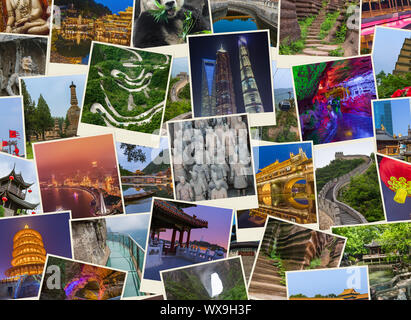 Collage d'images de la Chine (mes photos) - Voyage d'arrière-plan Banque D'Images