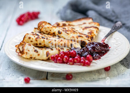 Crêpes traditionnelle norvégienne. Banque D'Images