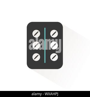 Distributeur de pilules. L'icône de couleur beige avec télévision de l'ombre. Médecine et pharmacie vector illustration Illustration de Vecteur