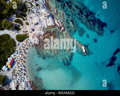 Belle plage haut Vue aérienne drone abattu Banque D'Images