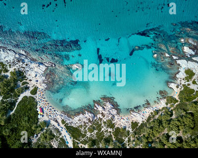 Belle plage haut Vue aérienne drone abattu Banque D'Images