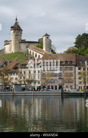 Schaffhausen, SH / Suisse - 22 Avril 2019 : château Munot et du Rhin à Schaffhouse ville Banque D'Images