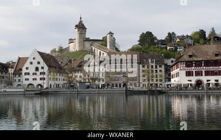 Schaffhausen, SH / Suisse - 22 Avril 2019 : château Munot et du Rhin à Schaffhouse ville Banque D'Images