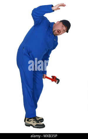 Avoir un accident plombier Banque D'Images