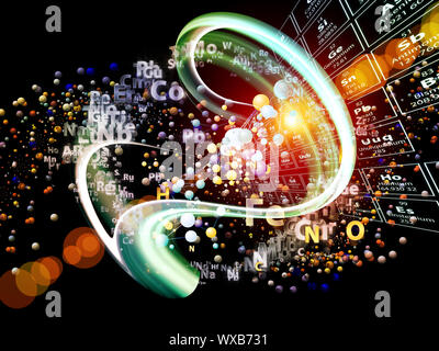 Série Projections chimiques. La disposition des icônes graphiques fractal, chimiques et des éléments de conception sur la question de la chimie, de la biologie, de la pharmacologie et de mod Banque D'Images