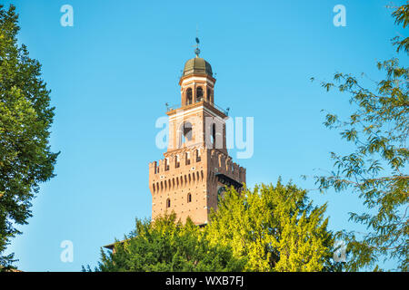 Tour centrale du château Sforza à Milan Banque D'Images