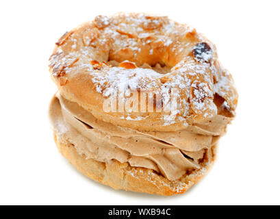 Français Paris-Brest in front of white background Banque D'Images