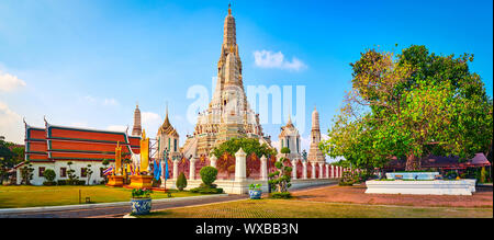 Belle vue de la guerre Arun. Bangkok, Thaïlande. Panorama Banque D'Images