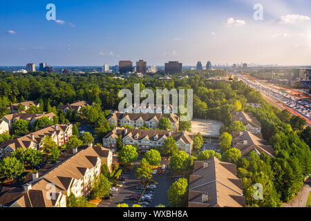 Condos à Atlanta banlieue juste à côté de l'autoroute GA 400 Banque D'Images