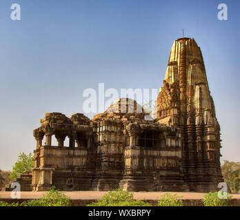 Des temples hindous de l'amour à Kajuraho. Photo couleur rétro Banque D'Images