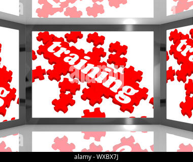 La formation à l'écran montrant l'éducation et l'encadrement Banque D'Images