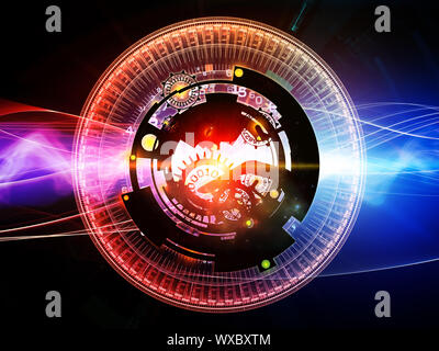 Moteur différentiel série. Fond d'engrenages, chiffres et éléments fractale pour compléter votre conception sur le sujet de l'informatique, de la technologie et de mat Banque D'Images