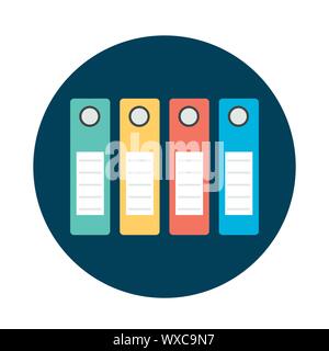 Divers fichiers colorés contre fond blanc Illustration de Vecteur