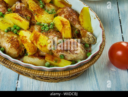 Poulet Vesuvio italo-américain Banque D'Images