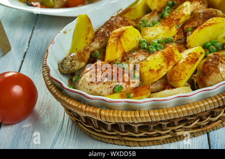 Poulet Vesuvio italo-américain Banque D'Images