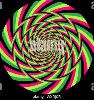 Illusion optique arrière-plan en spirale Banque D'Images