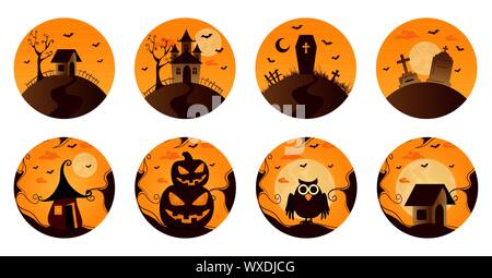 Halloween ensemble avec set icons Illustration de Vecteur