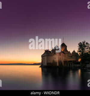 Montreux, VD / Suisse - 31 mai 2019 : l'historique château de Chillon au bord du Lac Léman un Banque D'Images