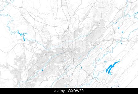 Carte de la zone riche vecteur détaillées de Birmingham, Alabama, USA. Modèle de carte pour la décoration. Illustration de Vecteur