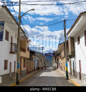 Chavin de Huantar, Ancash / Pérou : 12 Juin, 2016 : rue principale de la ville de Chavin de Huant Banque D'Images