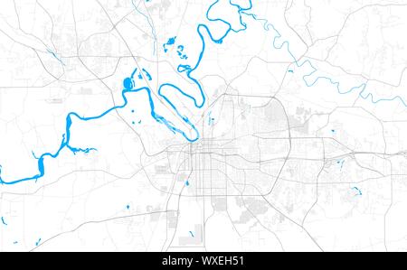 Riche carte de la zone de vecteur détaillée Montgomery, Alabama, USA. Modèle de carte pour la décoration. Illustration de Vecteur