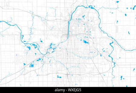 Détaillée riche région carte des vecteurs Grand Rapids, Michigan, USA. Modèle de carte pour la décoration. Illustration de Vecteur