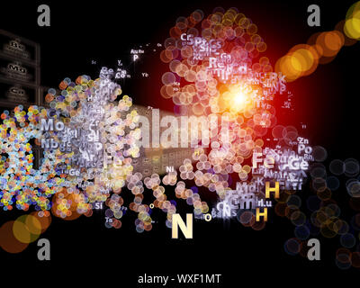La composition chimique de l'arrière-plan, des icônes et des éléments de conception graphique fractale pour compléter vos modèles sur le thème de la chimie, la biologie, pharm Banque D'Images