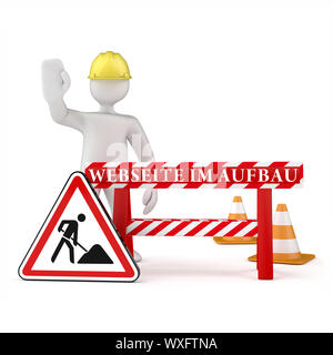 Webseite Im Aufbau Mannequin Travaux Sign Banque D'Images