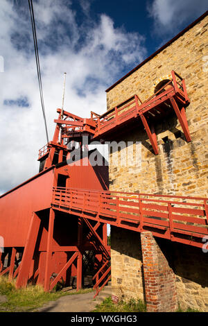 UK, County Durham, Beamish, musée, Village Pit, Pit et tête de bobinage de James Joicey & Co's colliery Banque D'Images